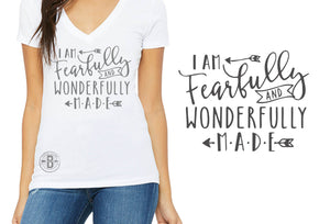 Fearfully and wonderfully made logo tee
